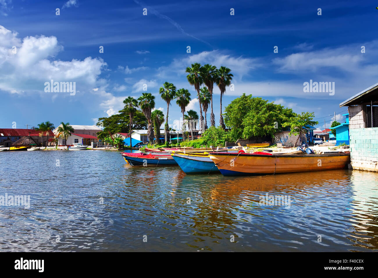 Jamaica. National boats on the Black river. Stock Photo