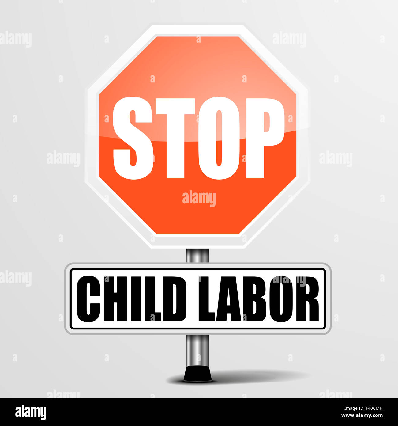 Stop Child Labor Stock Photo