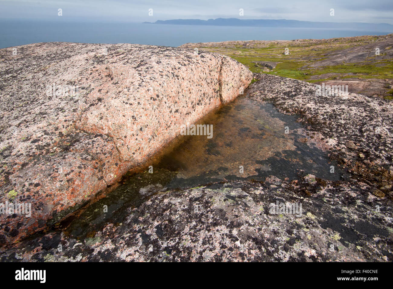 fresh water in rock among salty ocean Stock Photo