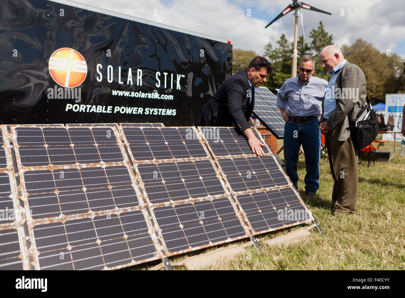 Portable solar panels at TIDES Technology Washington, DC USA Stock Photo Alamy