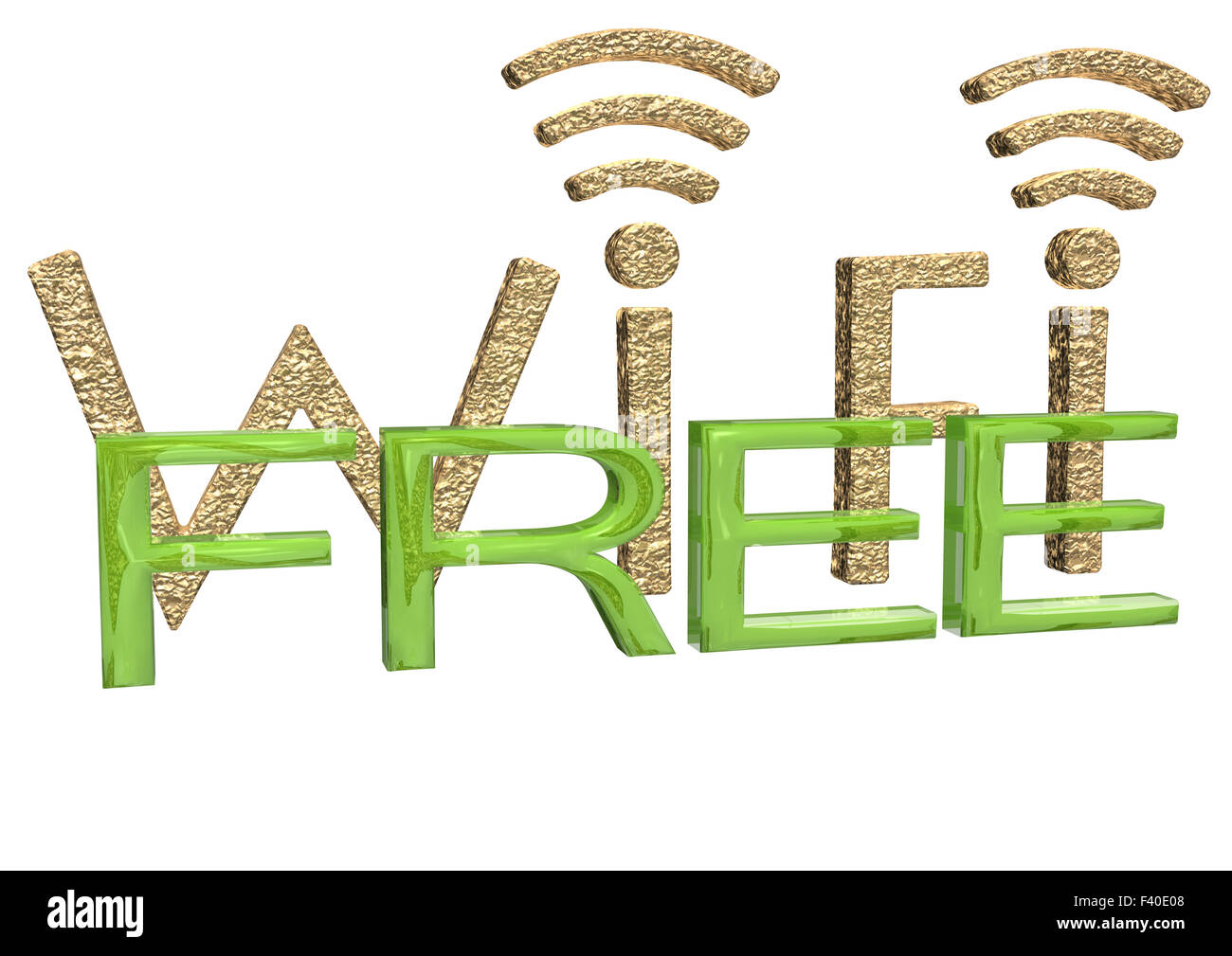 Sign of a free wireless communication Stock Photo