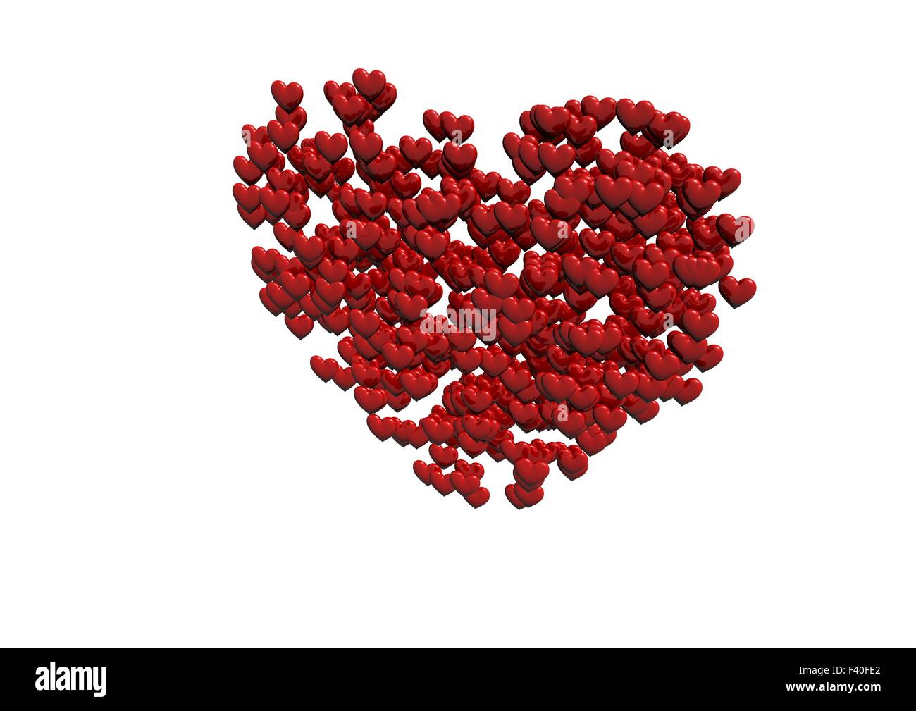Red heart shape made of small hearts Stock Photo - Alamy