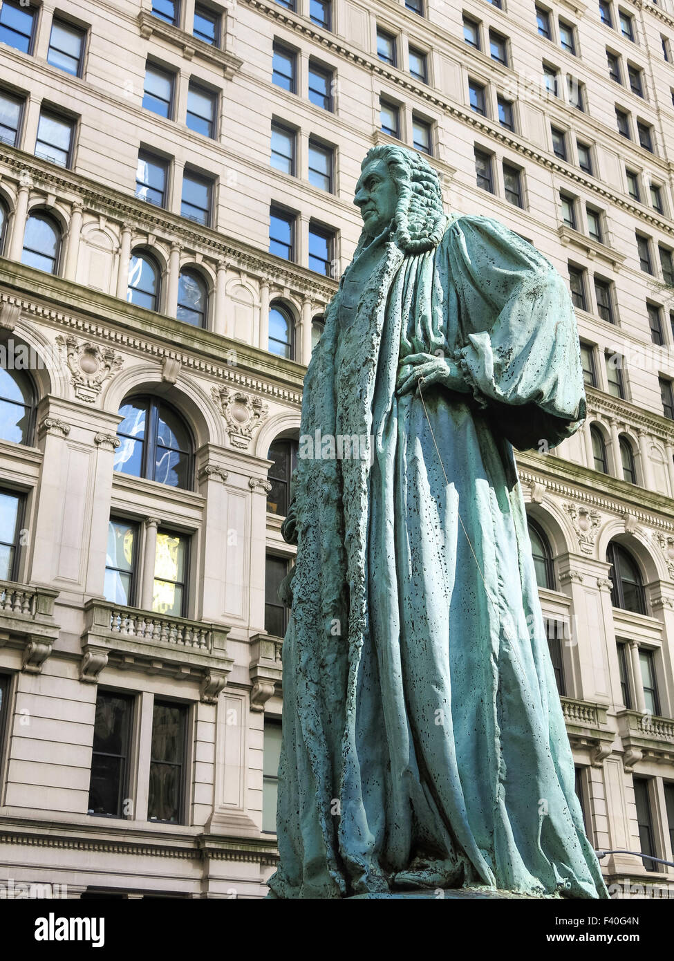 John Watts Statue in Trinity Church Cemetery, NYC Stock Photo