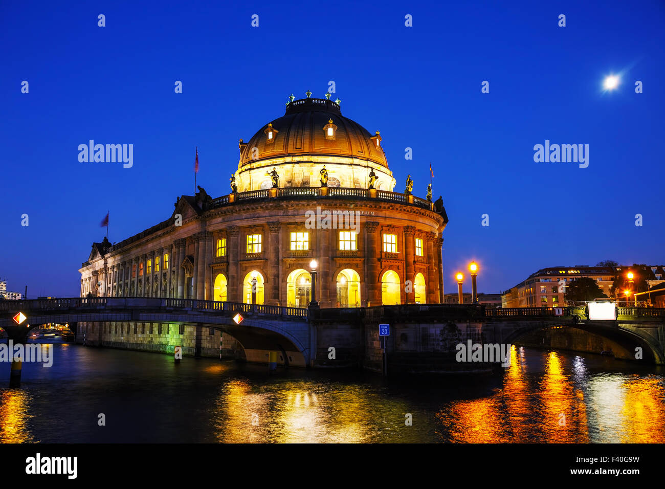 Bode museum in Berlin at night Stock Photo