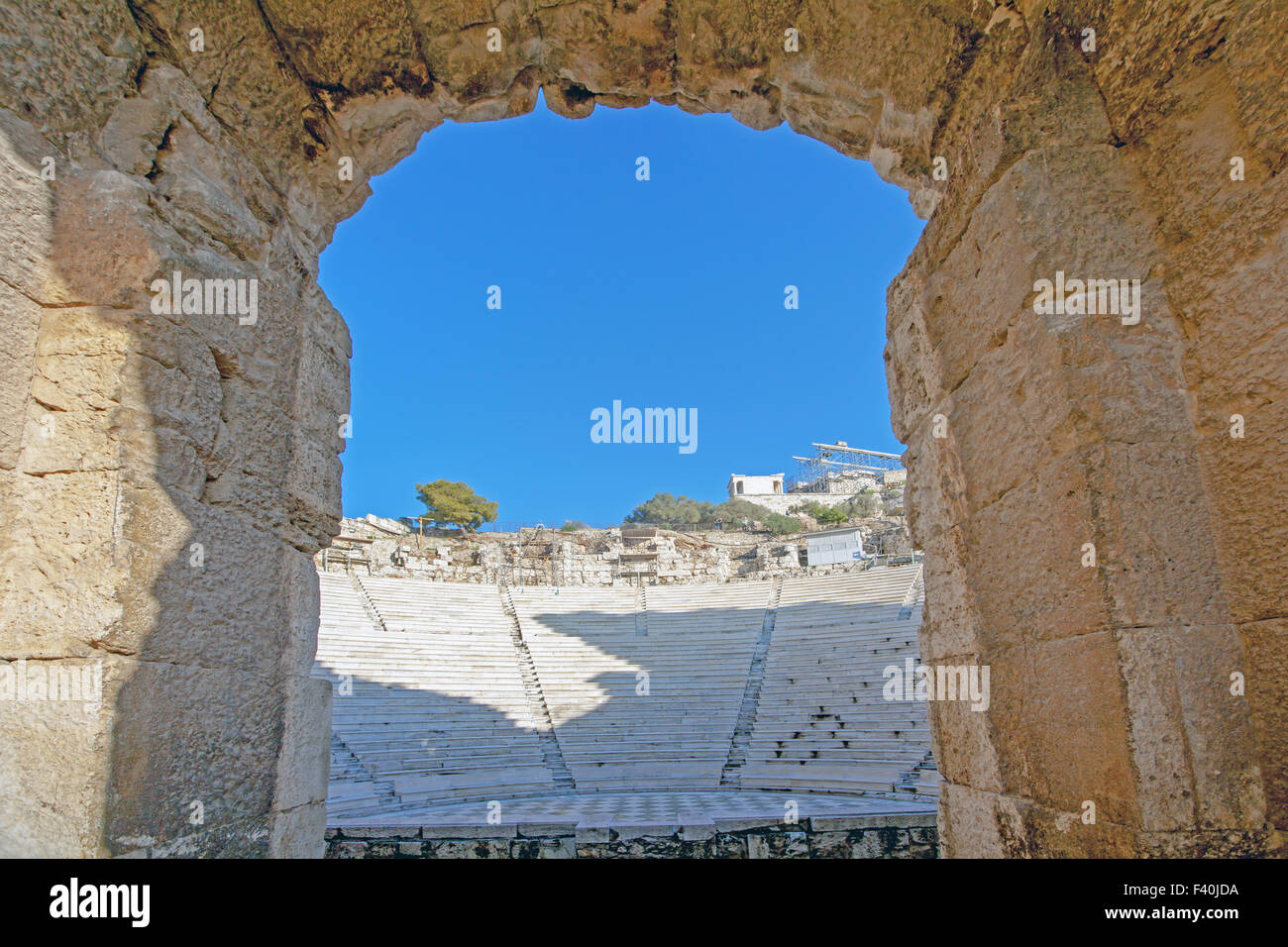 Athens Acropolis Amphitheatre Stock Photo