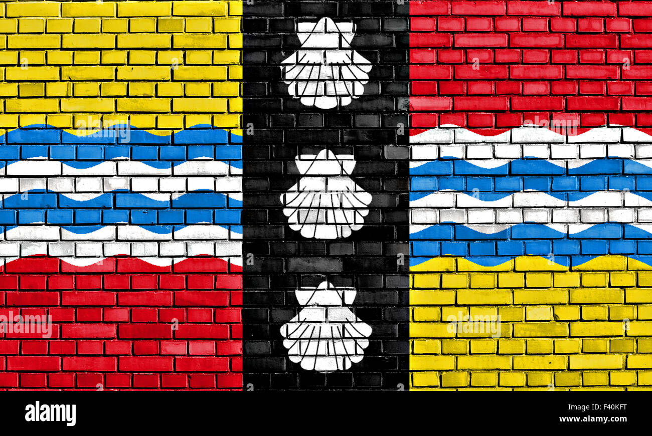 flag of Bedfordshire painted on brick wall Stock Photo