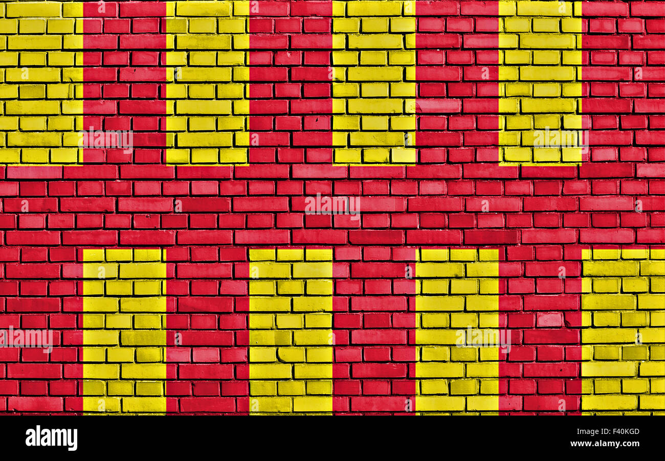 flag of Northumberland painted on brick wall Stock Photo - Alamy