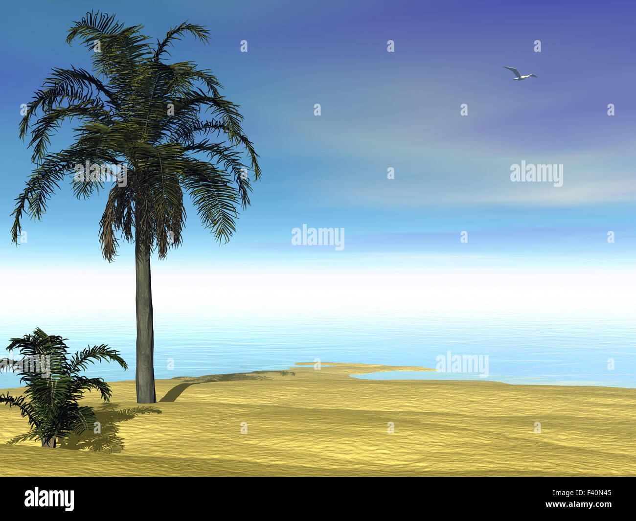 3d render tropical beach scene hi-res stock photography and images - Alamy
