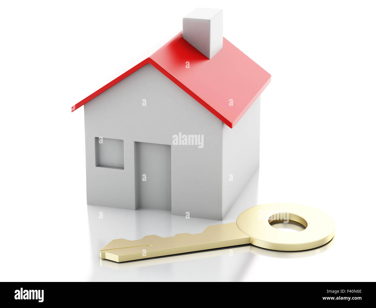 house with key on white background Stock Photo Alamy
