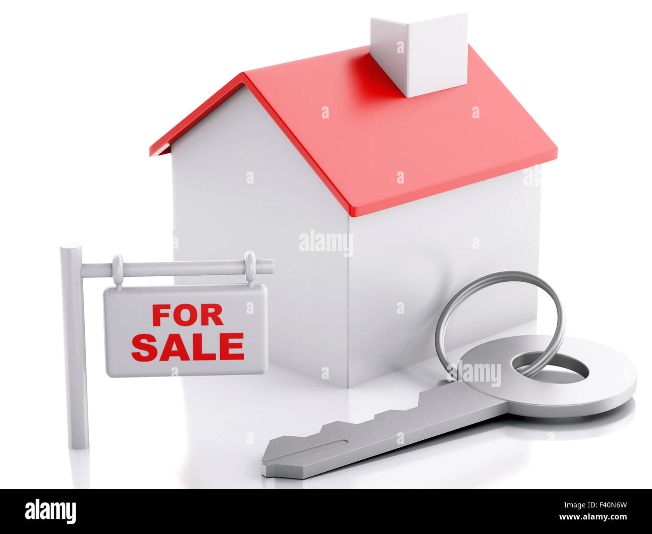 house for sale sign on white background Stock Photo Alamy