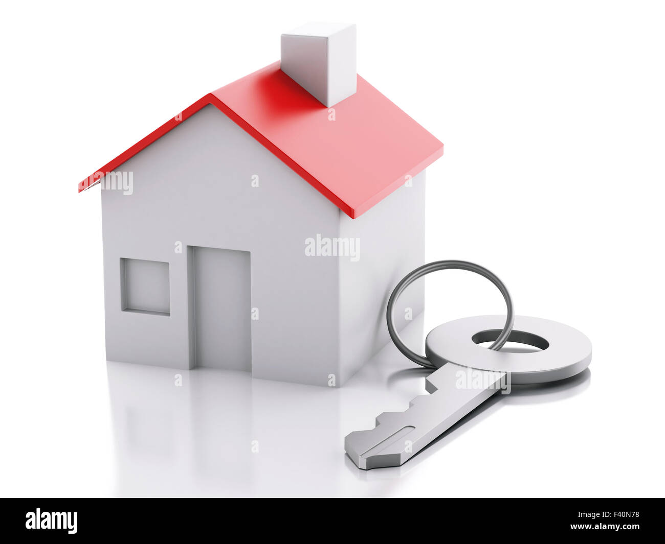 house with key on white background.n Stock Photo Alamy