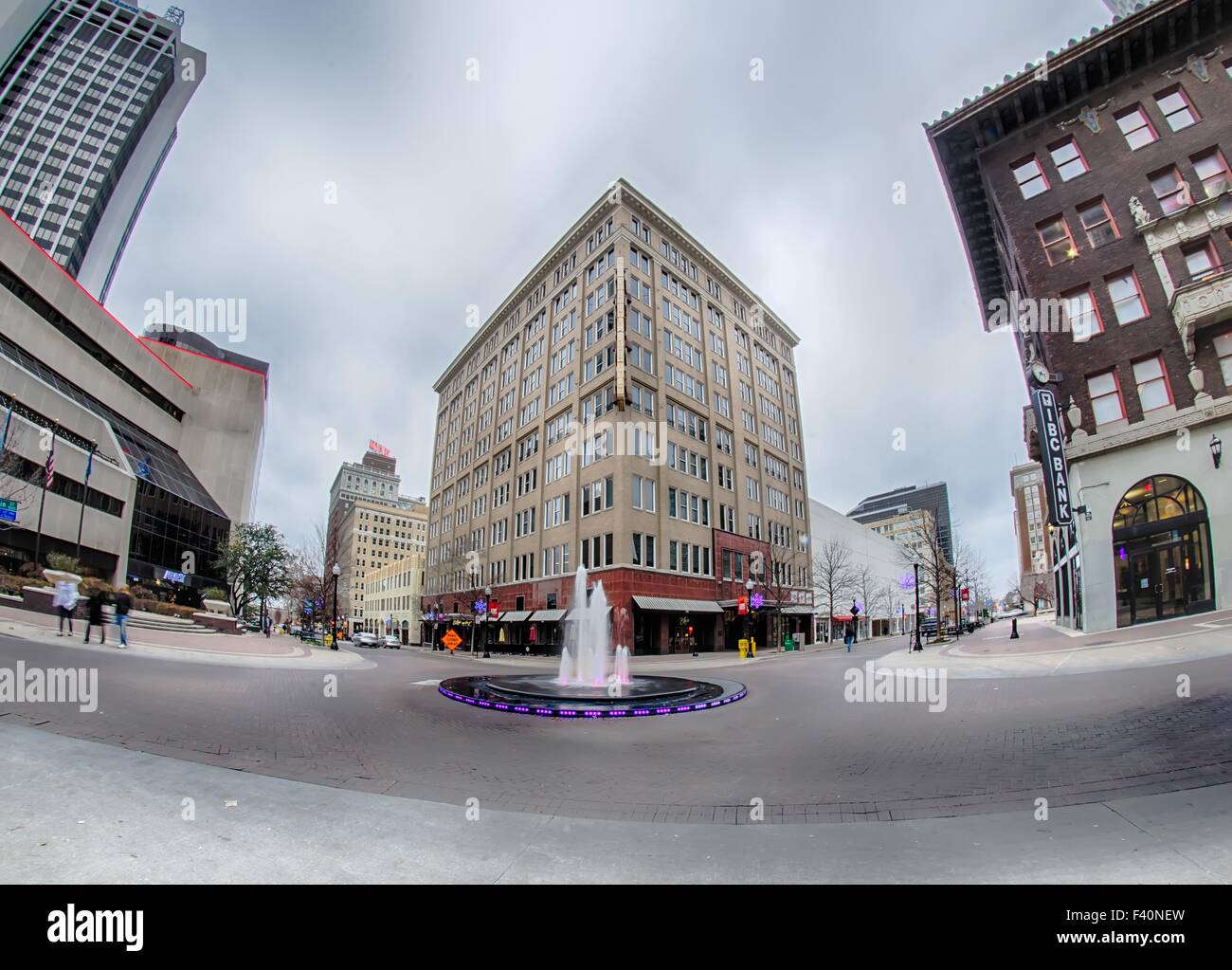 tulsa city skyline around downtown streets Stock Photo