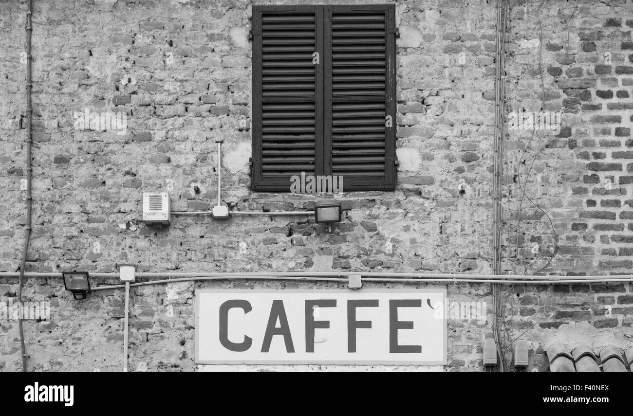 Coffee sign in Italy Stock Photo