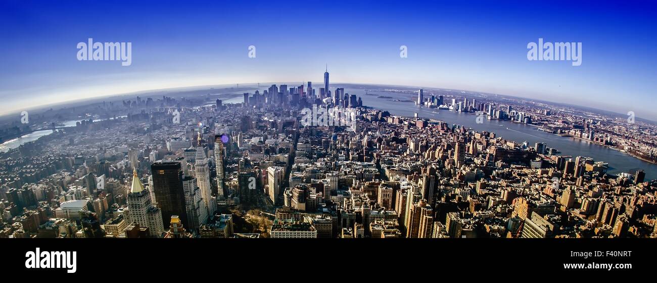 Manhattan skyline aerial hi-res stock photography and images - Alamy