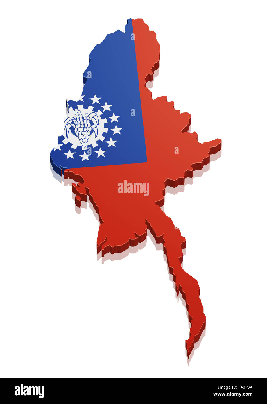 Map Myanmar Stock Photo