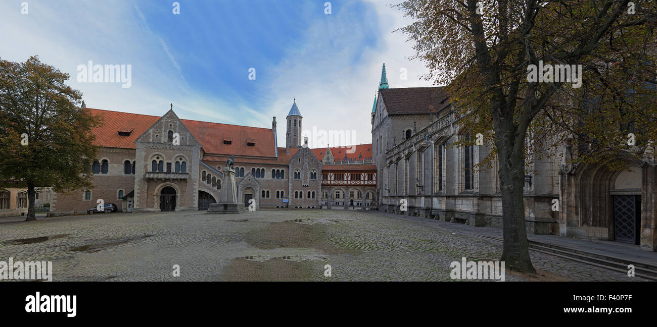 Square near Braunschweig cathedral Stock Photo