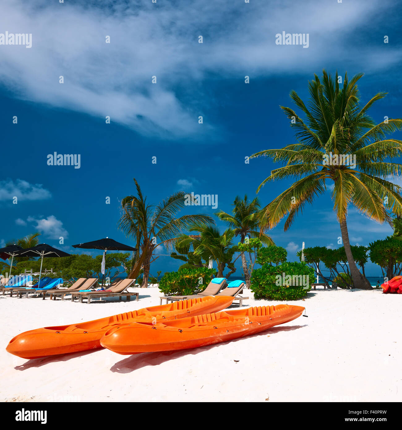 Beautiful beach Maldives Stock Photo