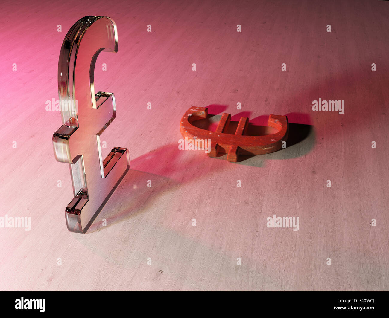 Euro and Pound Signs Stock Photo