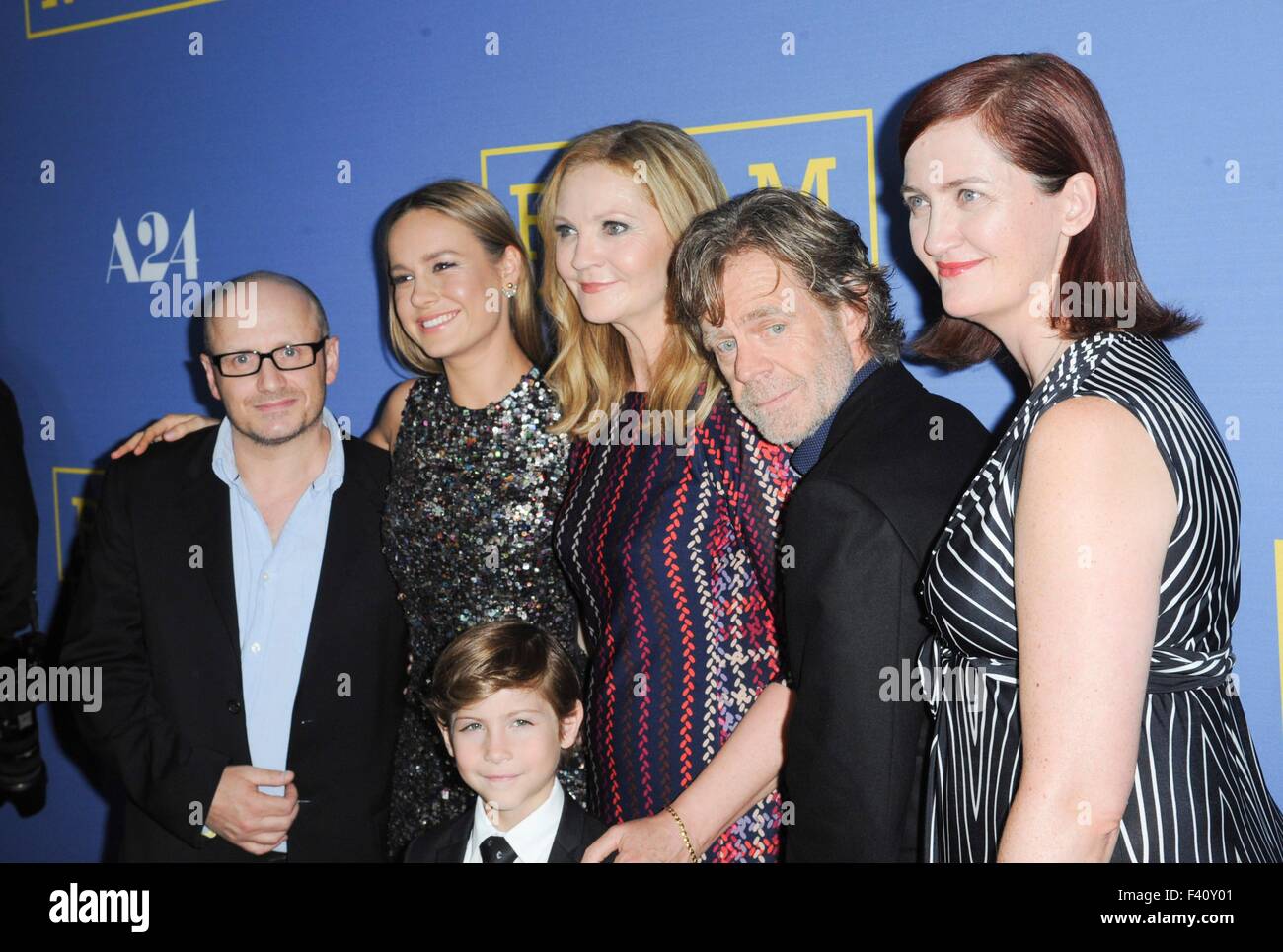 Los Angeles, CA, USA. 13th Oct, 2015. Director Lenny Abrahamson, Brie Larson, Jacob Tremblay, Joan Allen, William H. Macy, Emma Donoghue at arrivals for ROOM Premiere, Pacific Design Center in West Hollywood, Los Angeles, CA October 13, 2015. Credit:  Elizabeth Goodenough/Everett Collection/Alamy Live News Stock Photo