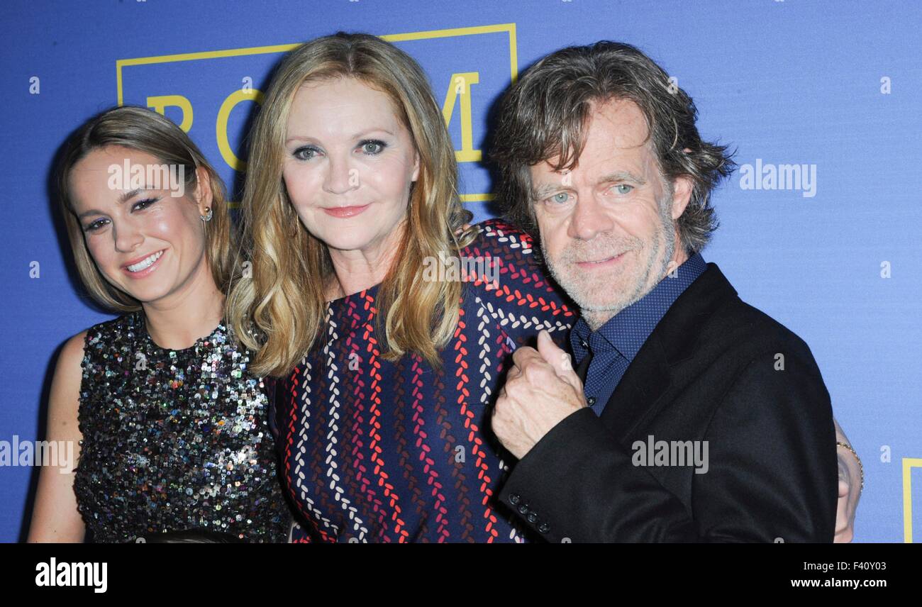Los Angeles, CA, USA. 13th Oct, 2015. Brie Larson, Joan Allen, William H. Macy at arrivals for ROOM Premiere, Pacific Design Center in West Hollywood, Los Angeles, CA October 13, 2015. Credit:  Elizabeth Goodenough/Everett Collection/Alamy Live News Stock Photo