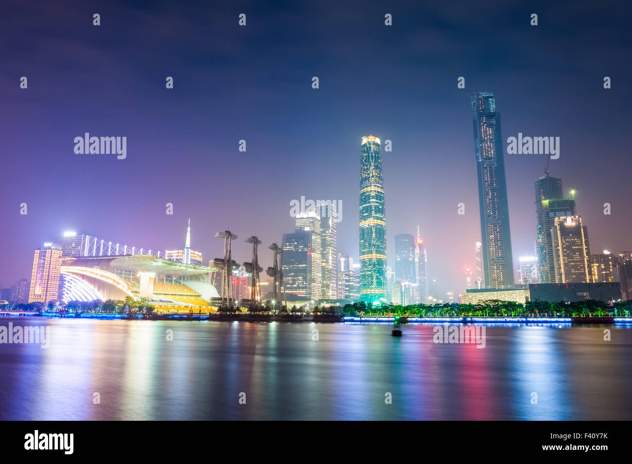 guangzhou skyline at night Stock Photo Alamy