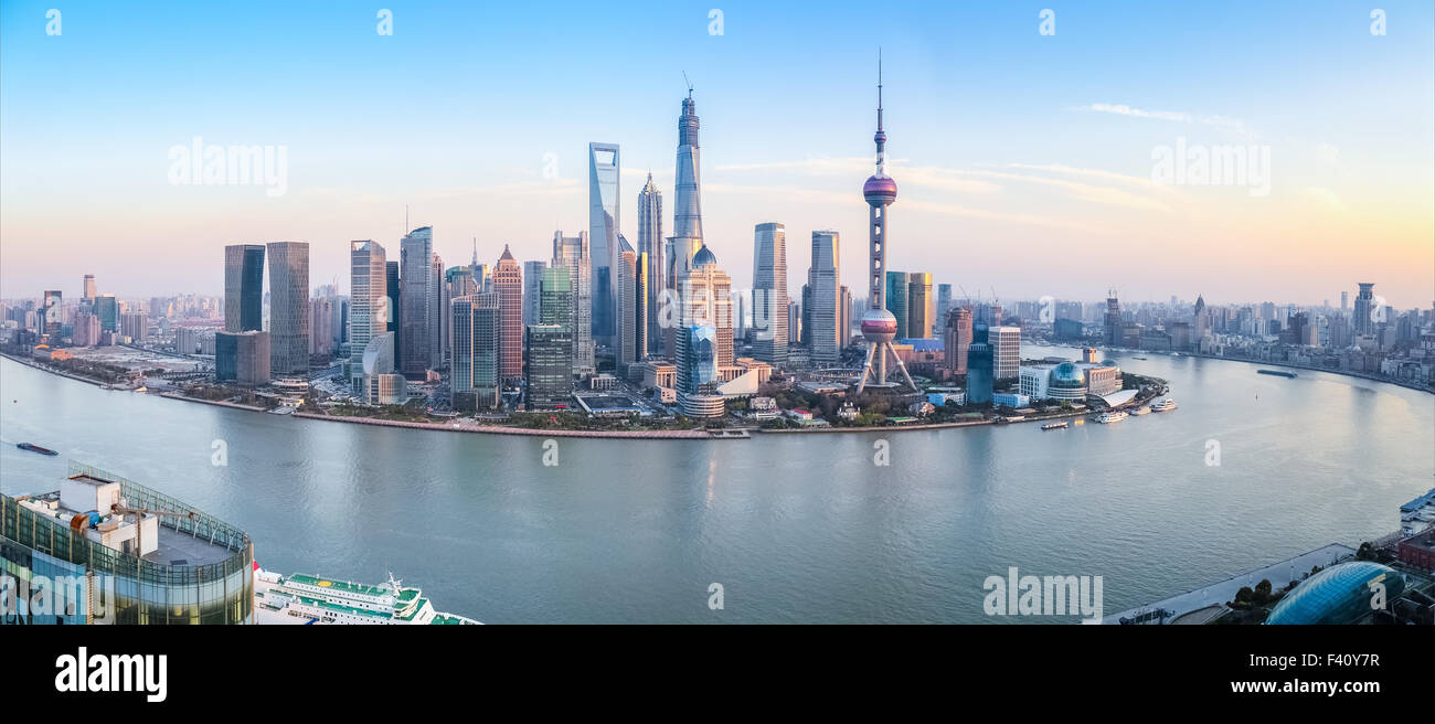 shanghai skyline panoramic view Stock Photo