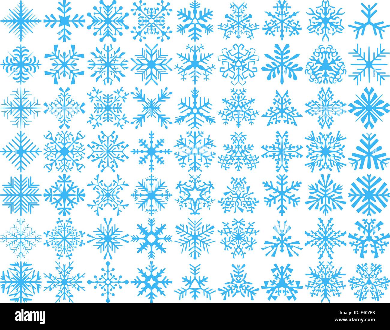 Set of 63 vector snowflakes Stock Vector Image & Art - Alamy