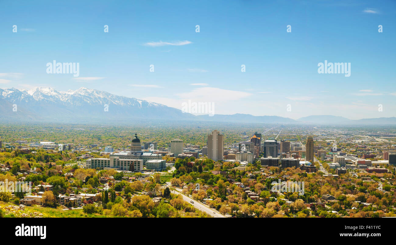 Salt Lake City overview Stock Photo