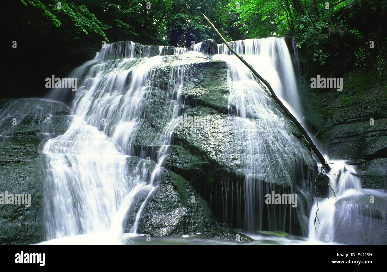 Waterfall; Swabian Alb; Germany; Stock Photo