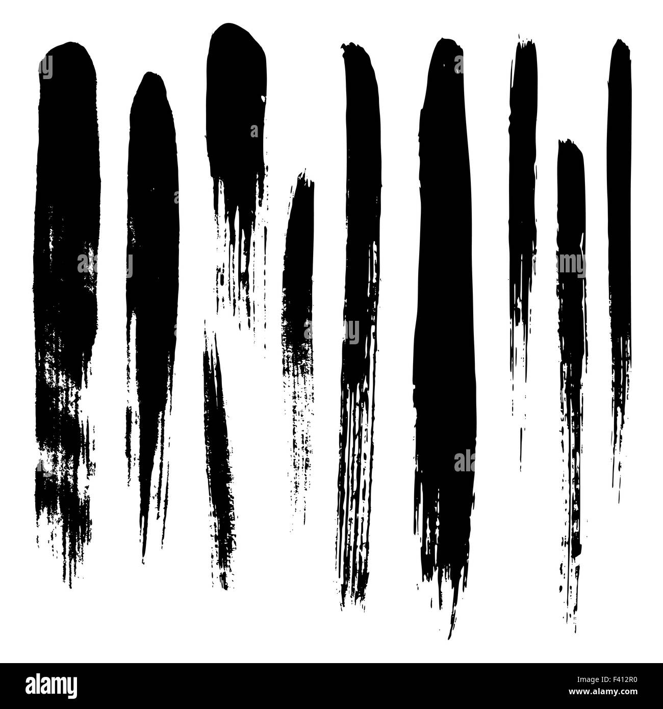 Vector set of grunge brush strokes Stock Photo - Alamy