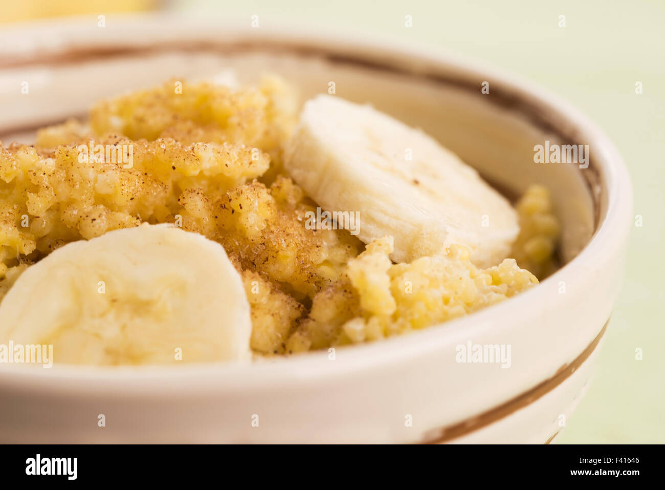 Fresh millet porridge with banana Stock Photo Alamy