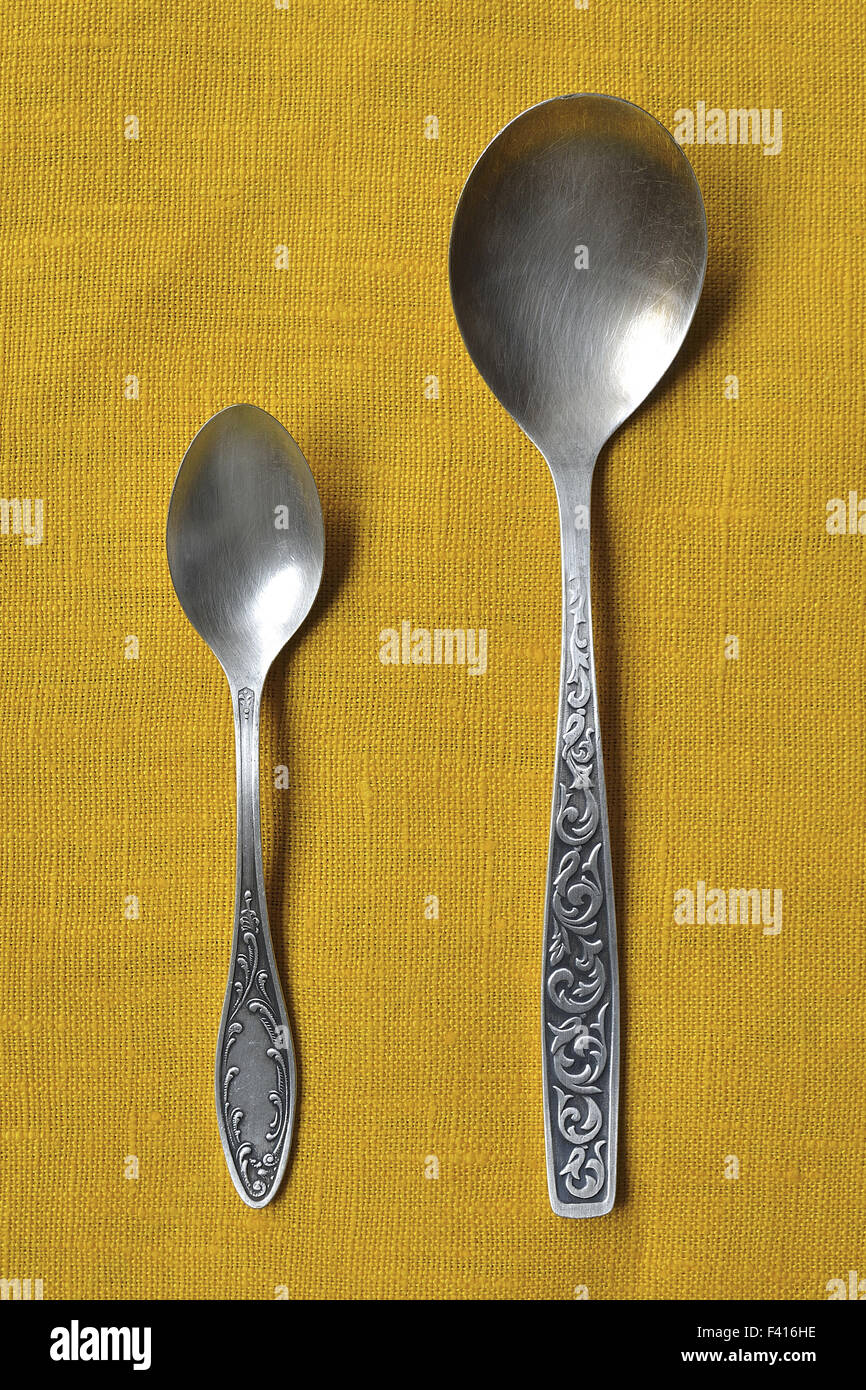 silver spoons Stock Photo