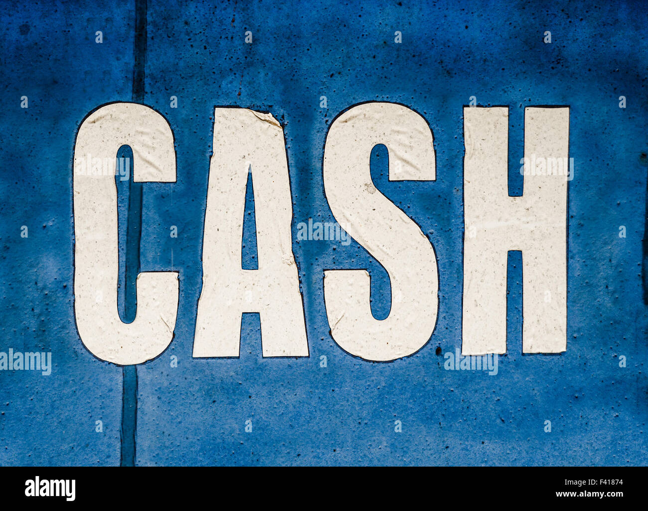 Grungy Cash Sign Stock Photo