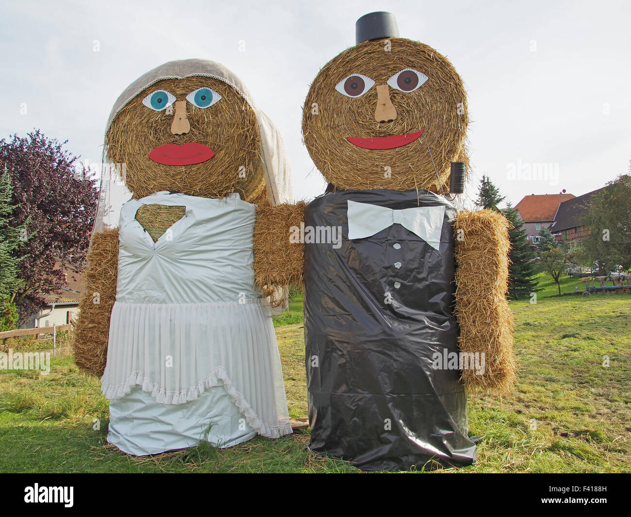 bridal pair of straw Stock Photo