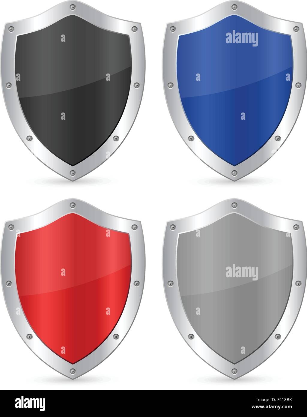 Shield set on a white background. Vector illustration Stock Vector ...