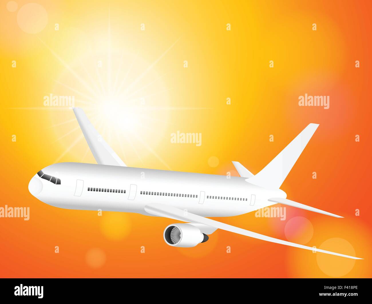 Airplane flying in the sky. Vector illustration Stock Vector Image ...