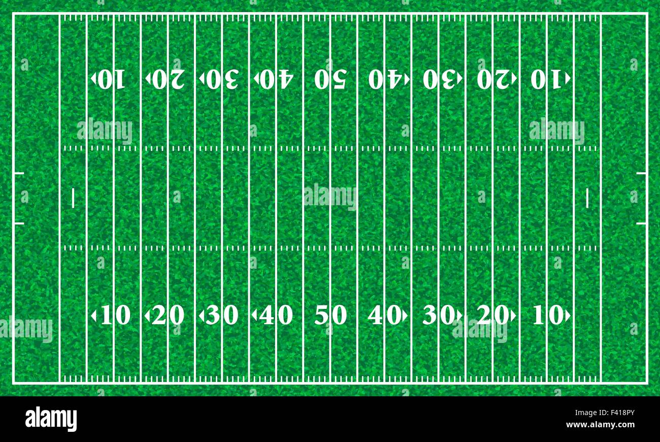 American football field with grass texture. Vector illustration Stock