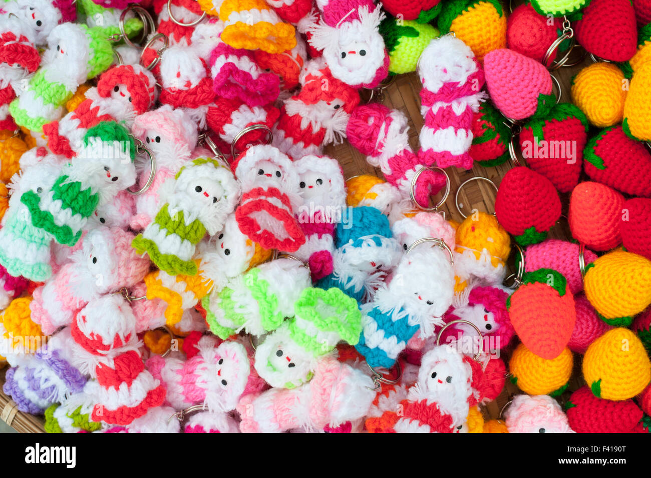 knitted trinkets Stock Photo