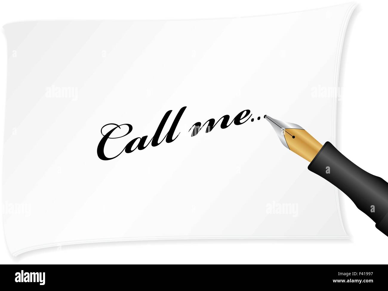 White note with text (call me). Vector illustration Stock Vector Image ...