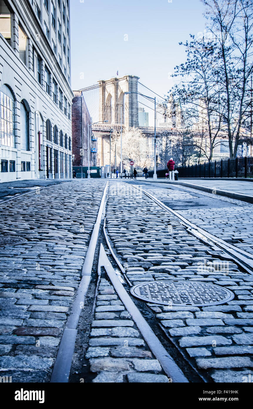 new york city skyline with brooklyn bridge Stock Photo - Alamy