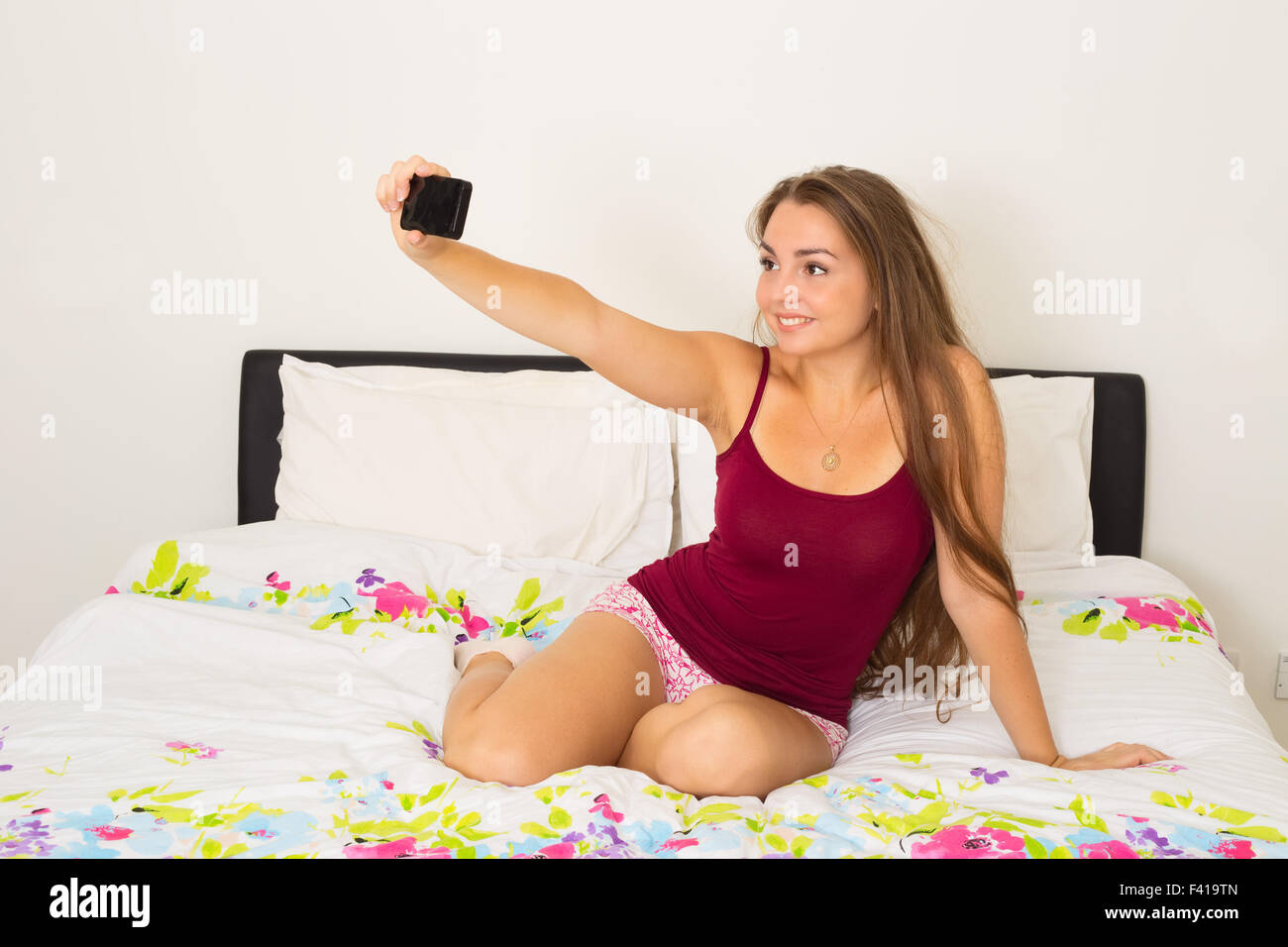 woman-selfie-bed-hi-res-stock-photography-and-images-alamy