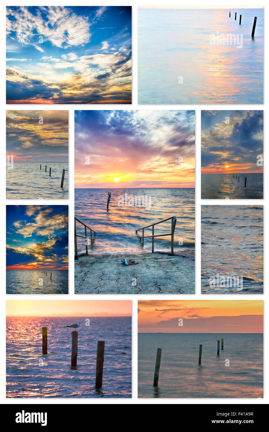 Sunset at the sea Stock Photo - Alamy