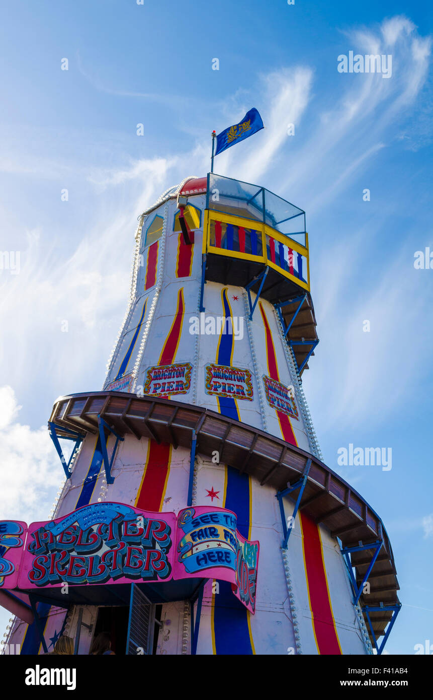 The helter skelter on Brighton Pier, East Sussex, England. Stock Photo