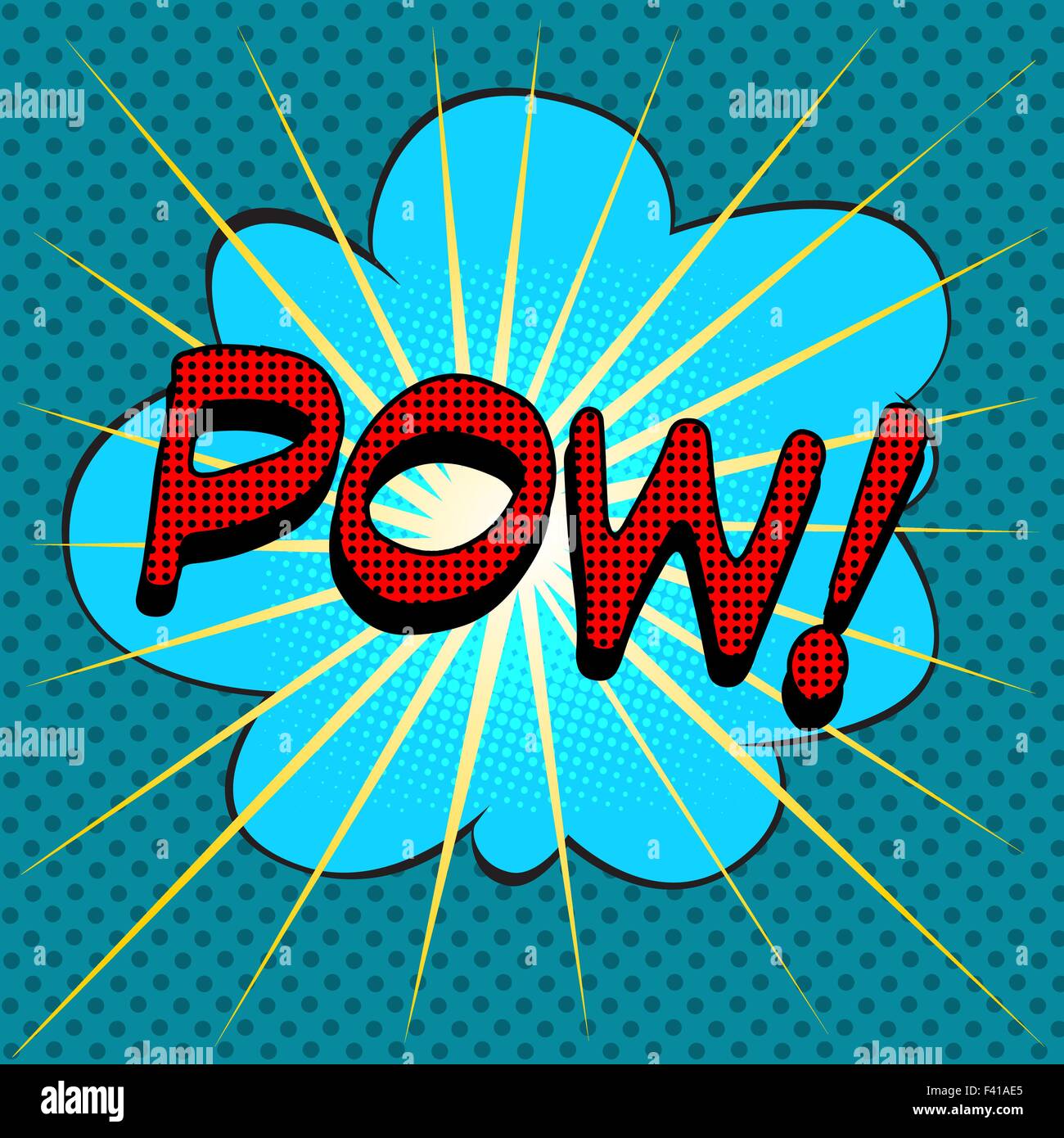 word pow comic book style Stock Vector