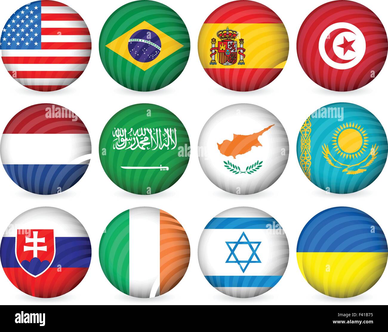 National circle icon collection set on a white background. Vector ...