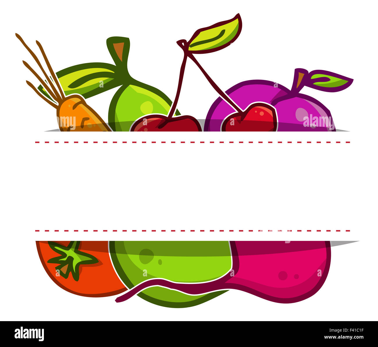 Vector set. Fruits and vegetables Stock Photo - Alamy