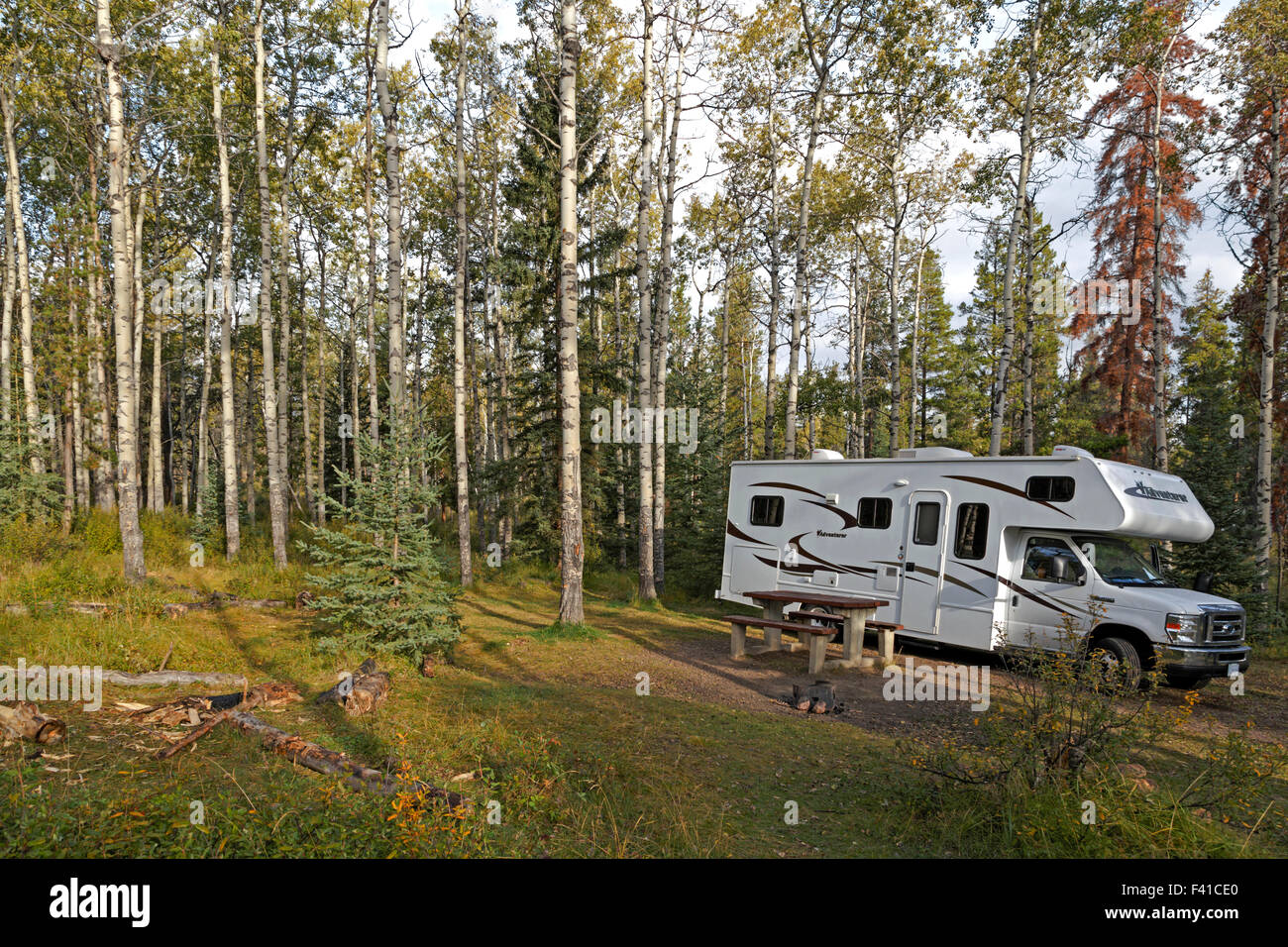 Campground in Jasper National Park, Canadian Rocky Mountains, a UNESCO