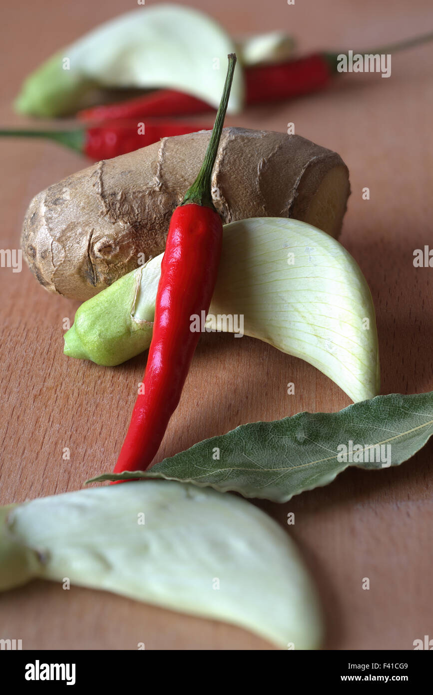 Fresh Asian Spices Stock Photo
