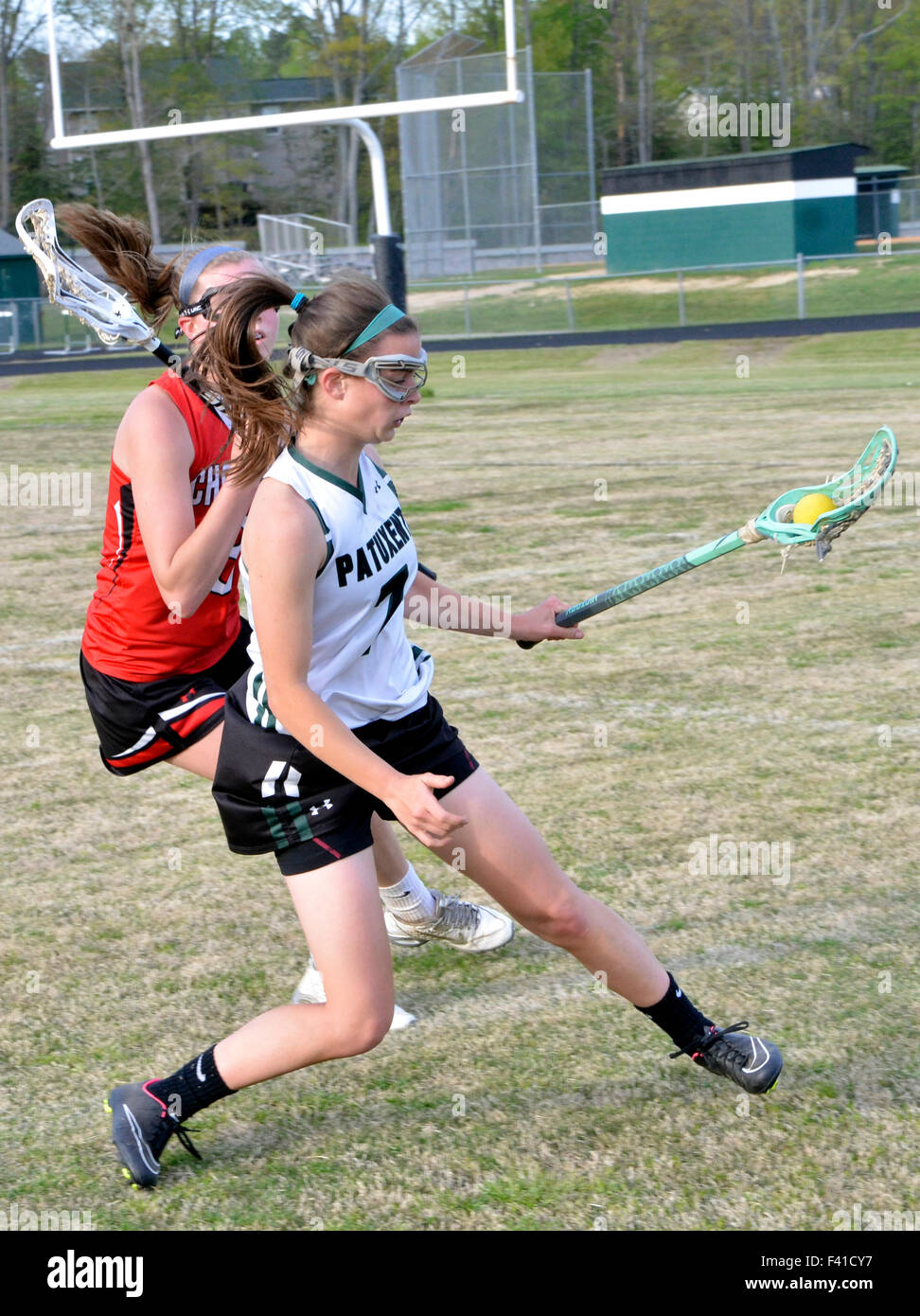 High school girls lacrosse game Stock Photo Alamy