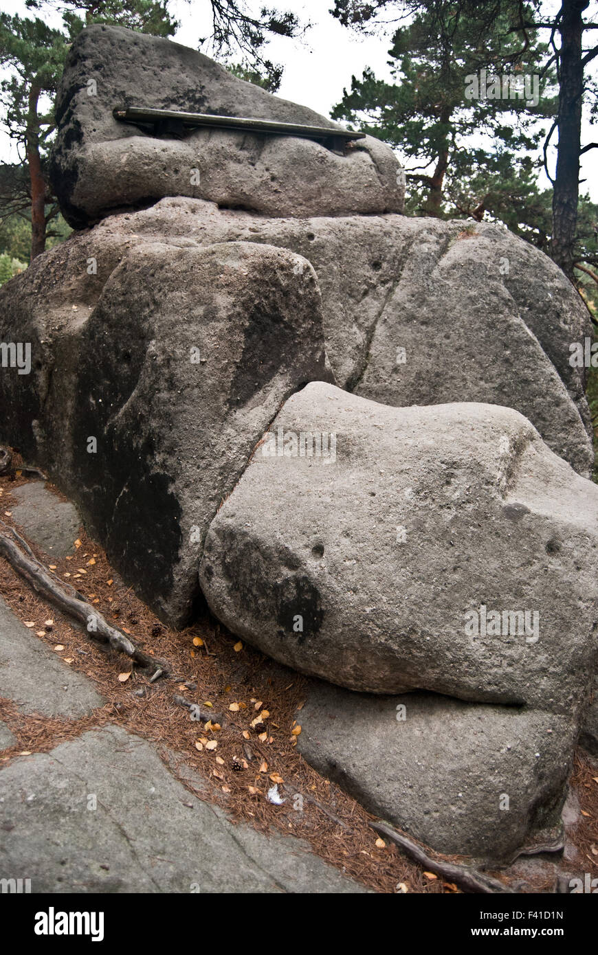 stones near Nonnenfelsen hill in Zittauer Gebirge mountains Stock Photo